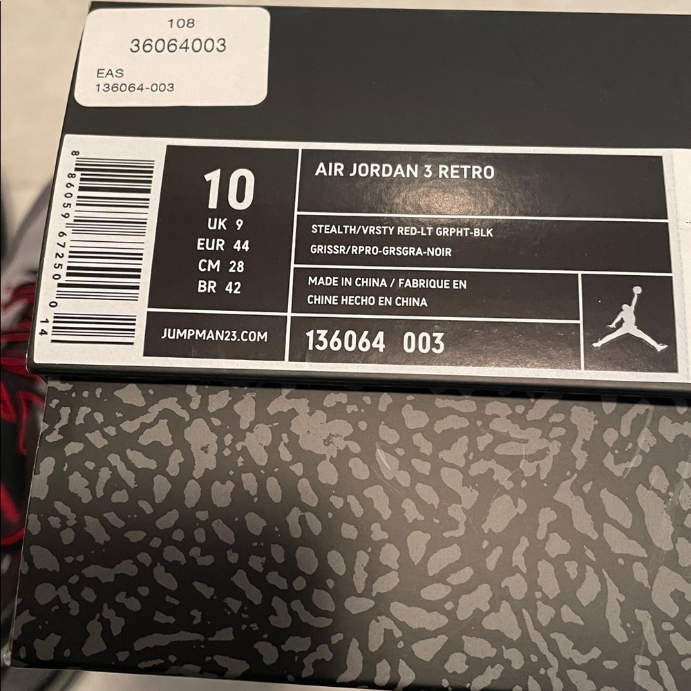 Nike Air Jordan 3 Retro men’s size 10 - Picture 16 of 16
